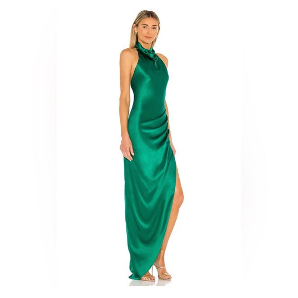 X REVOLVE Samba Gown by Amanda Uprichard; size medium in color dark green - Picture 3 of 3